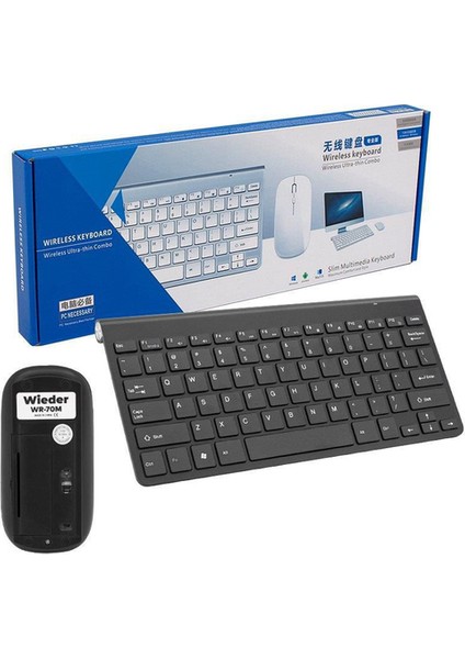 Wıeder Wıreless Slım Kablosuz Klavye Mouse Set Siyah - Beyaz