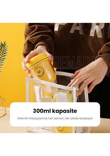 300 ml USB Şarj Edilebilir Sevimli Taşınabilir Mini Blender - Sarı (Yurt Dışından)