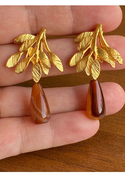 Akik Küpe/cornelian Earring