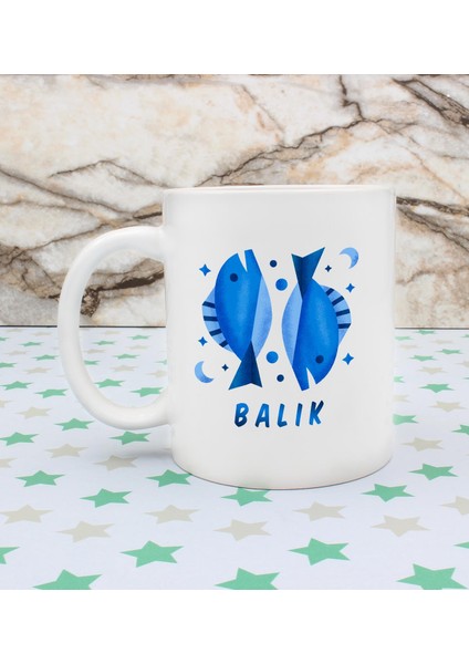 Balık Burcu Özel Tasarım Kupa Bardak