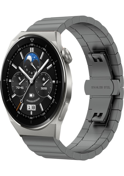 Huawei Izle Gt 3 Pro 43MM 20MM Bir Boncuk Kelebek Toka Metal Çelik Izleme Bandı Gri (Yurt Dışından) modelleri