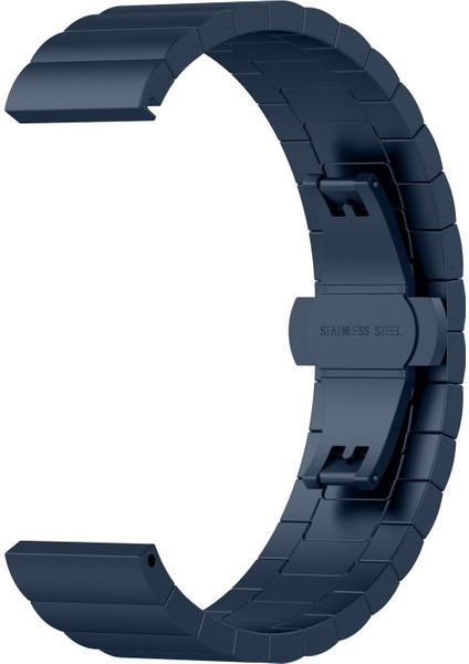 Huawei Izle Gt 3 Pro 43MM 20MM Bir Boncuk Kelebek Toka Metal Çelik Izleme Bandı Mavi (Yurt Dışından)