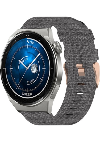 Huawei Watch Için Gt3 Pro 46MM 22MM Naylon Dokuma Saat Bandı Dark Gri (Yurt Dışından)