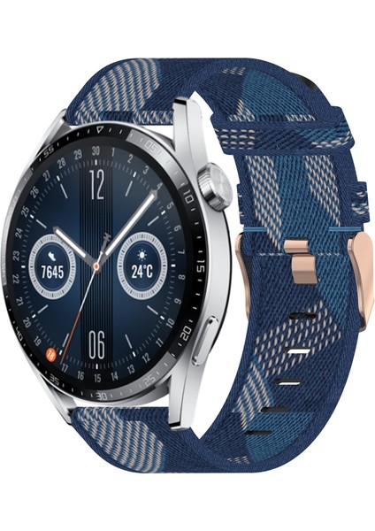Huawei Için Gt3 46MM 22MM Naylon Dokuma Saat Bandı Mavi (Yurt Dışından) modelleri