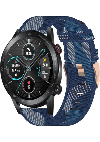 Honor Için Magicwatch 2 46MM 22MM Naylon Dokuma Bandı Mavi (Yurt Dışından) modelleri