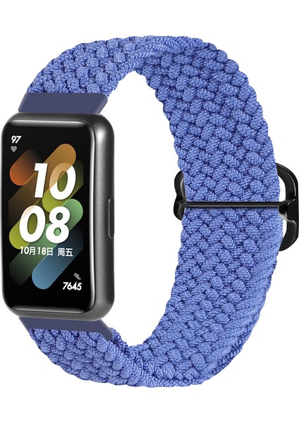 Huawei Band 7 Naylon Örgülü Buckle Watch Band Mavi (Yurt Dışından)