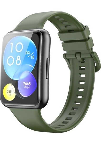 Huawei Watch Için 2 Düz Renkli Silikon Izleme Bandı Yeşil (Yurt Dışından) fiyatları