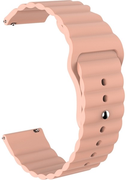 Huawei Watch Için Gt3 Pro 43MM 20MM Oluklu Silikon Saat Bandı Kum Pembesi (Yurt Dışından)