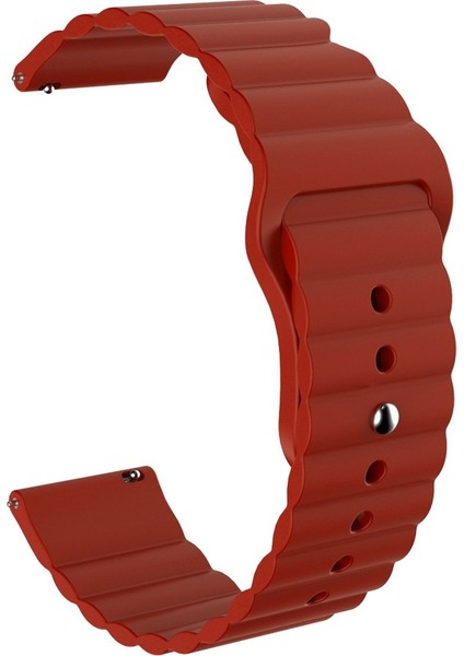 Huawei Watch Için Gt3 Pro 43MM 20MM Oluklu Silikon Saat Bandı Burgundy (Yurt Dışından)