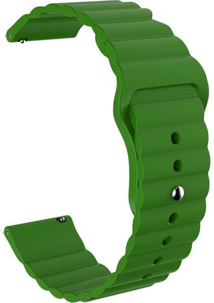 Huawei Için Gt3 42MM 20MM Oluklu Silikon Saat Bandı Yeşil (Yurt Dışından)