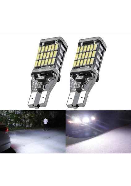 T15 W16W Canbus 45 LED Beyaz Geri Vites Park Ampülü (2 Adet)