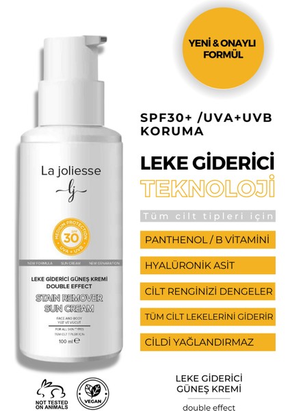 Tüm Ciltler Için Nemlendirici Yüz & Vücut Güneş Kremi Hyalüronik Asit SPF30+ 100