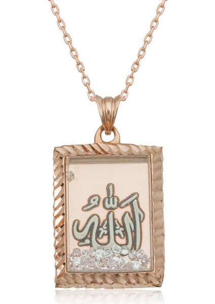 Gümüş Allah Yazılı Kadın Kolye