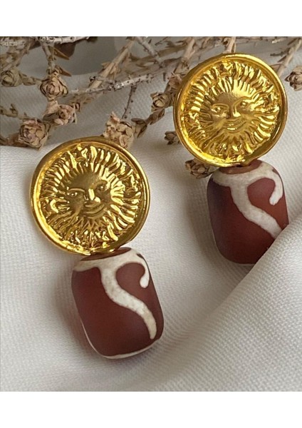 Akik Küpe/cornelian Earring