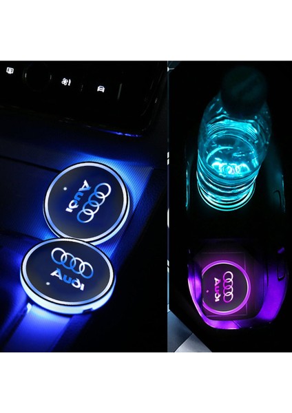 Audi Uyumlu Ledli Bardaklık Altı USB Şarjlı