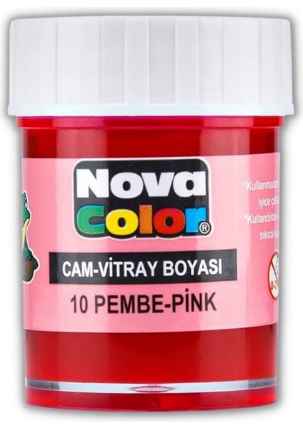 Nova Color Su Bazlı Cam Vitray Boyası 25 ml Pembe