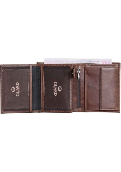 Çok Bölmeli Dikey Antik Kahverengi Deri Erkek Cüzdanı modelleri