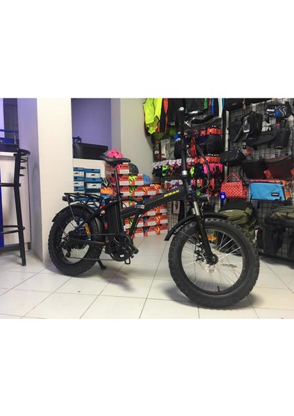 E-Folding F2 17 Kadro 1x7 Vites 20 Jant Fat Bike (Siyah-Sarı)