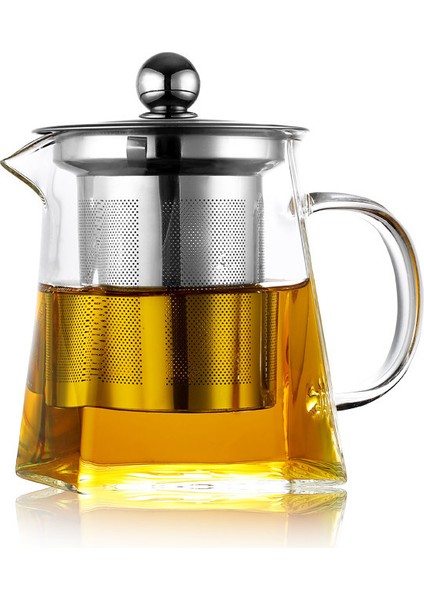 950 ml. Kare Cam Çaydanlık - Şeffaf (Yurt Dışından)