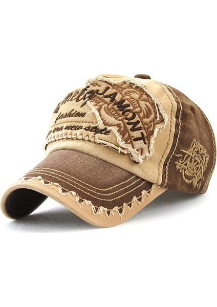 Jamont 12970 Tiger Head Desen Güneş Şapkası - Kahverengi (Yurt Dışından)
