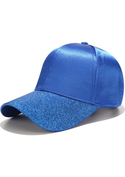 Saten Parlak Yüzeyli Şapka - Mavi (Yurt Dışından)