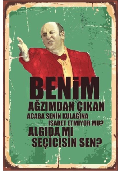 Leyla ile Mecnun Ismail Abi Retro Vintage Ahşap Poster