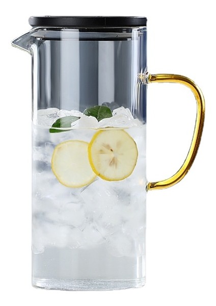 1500 ml. Kapaklı Cam Sürahi - Beyaz (Yurt Dışından)