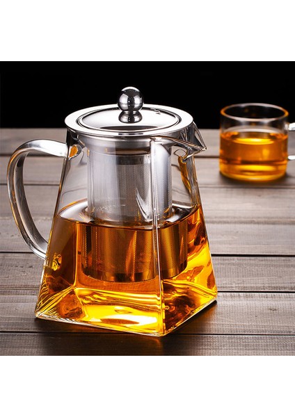 550 ml. Kare Cam Çaydanlık - Şeffaf (Yurt Dışından)