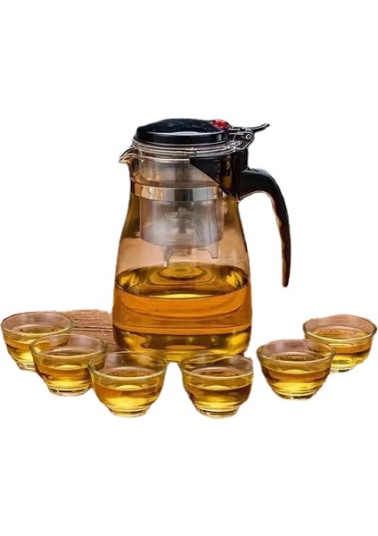 1000 ml. Cam Çaydanlık Seti - Şeffaf (Yurt Dışından)
