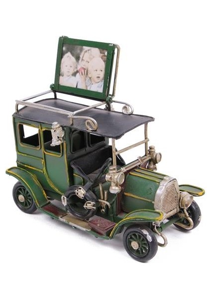 Dekoratif Metal Araba Çerçeveli Biblo Hediyelik