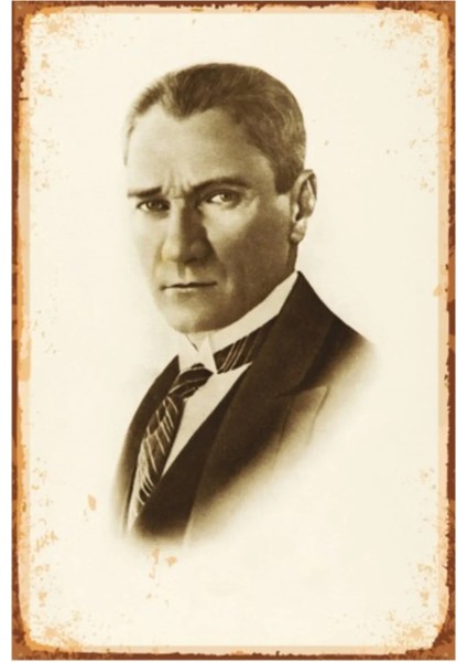 Mustafa Kemal Atatürk Retro Vintage Ahşap Poster