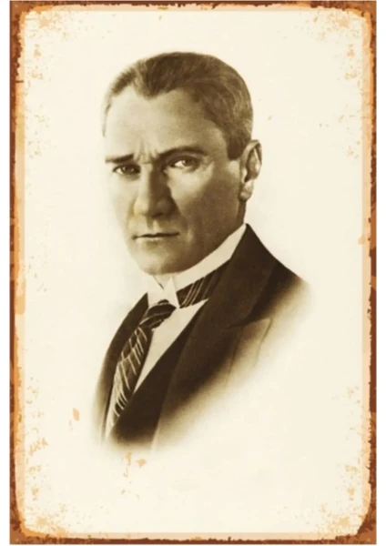 Nature Design Mustafa Kemal Atatürk Retro Vintage Ahşap Poster