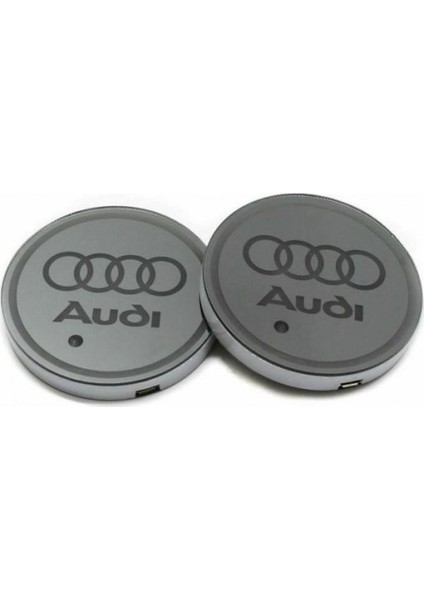 Audi Uyumlu Ledli Bardaklık Altı USB Şarjlı