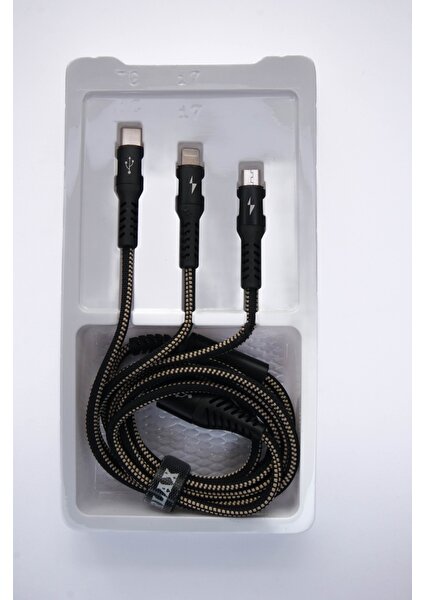 Gd-45 3 In 1 Data Cable 1.25M 3A Data Kablo