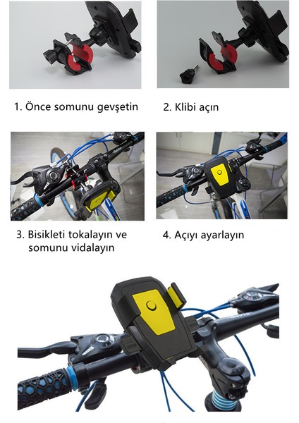Yeni Bisiklet Telefon Tutucu Elektrikli Motosiklet Bisiklet Dönen Araç Tutucu Otomatik Kilit Navigasyon Tutucu (Yurt Dışından) fırsatları