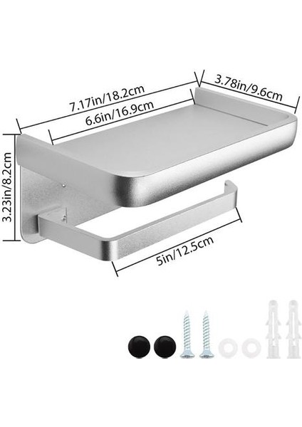 Duvara Monte Tuvalet Kağıdı Rulo Tutucu Tepsi Uzay ile Alüminyum Tek Rulo Doku Tutucu Mutfak Banyo Aksesuarları | Kağıt Tutucular(Yurt Dışından)