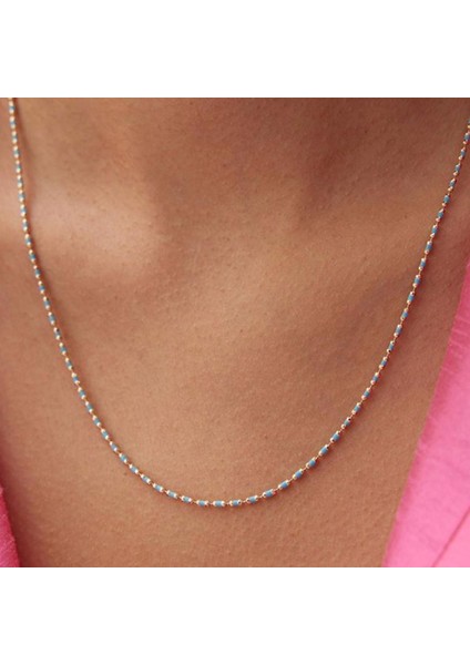 Turkuaz Mineli 14 Ayar Altın Zincir Kolye fırsatları