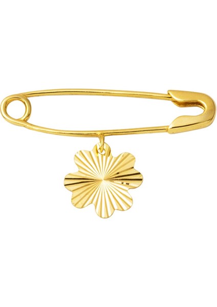 Yoncalı Altın Çengel Çocuk Iğnesi