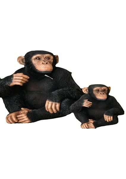 Dekoratif Polyester Oturan Goriller Biblo Set