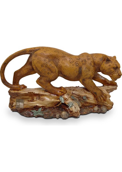 Dekoratif Panter Heykeli Ağaç Üzerinde (33X19CM)