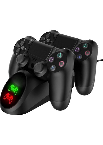 Dualshock PS4 Uyumlu Oyun Kolu Standı Göstergeli Çift Oyun Kolu Şarj Istasyonu