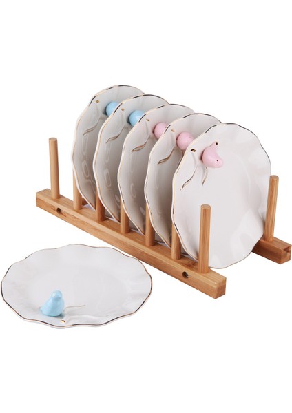 30 cm Kuşlu Sunum Tabağı - Mavi