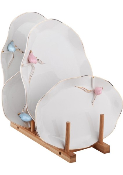 30 25 cm 2'li Kuşlu Kayık - Mavi