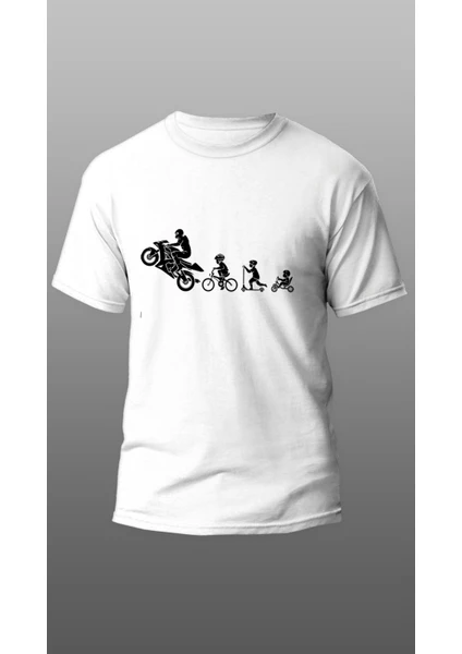 Evolution Motorcu T-Shirt, Motorcu T-Shirt, Motorsiklet T-Shirt