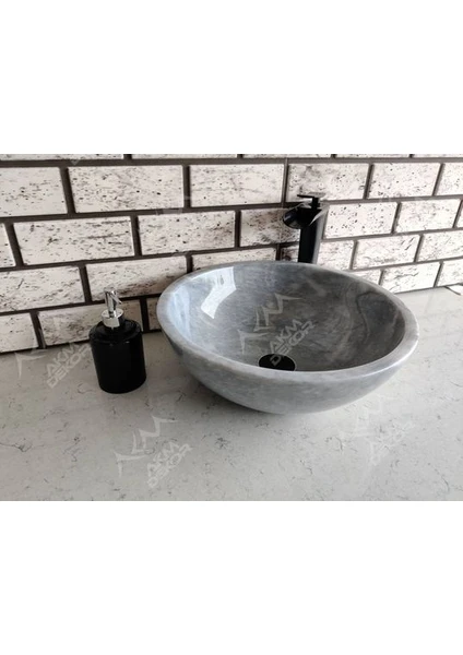 Akm Dekor Grey Çanak  Mermer Lavabo