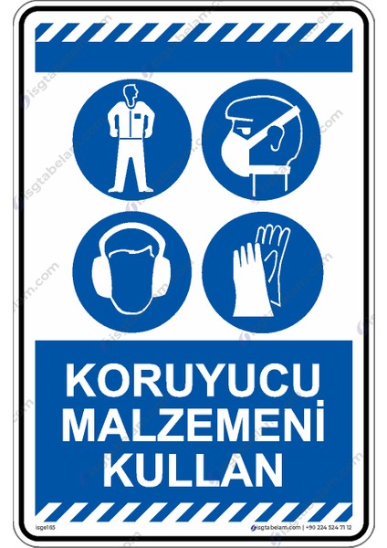 Koruyucu Malzemeni Kullan - Uyarı Levhası/25x35cm/Etiket