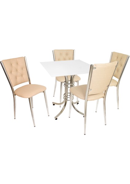 Buket Suntalam - Kapitoneli Mutfak Masa Takımı (Deri) - Kapiçino