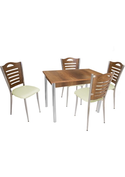 Akasya Merdiven Tip Mutfak Masa Takımı - Krem