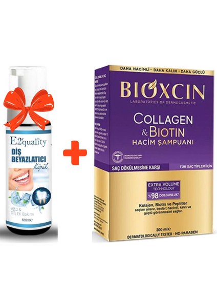 E2'Quality Diş Beyazlatıcı Köpük + Bioxcin Collagen & Biotin Hacim Şampuanı 300 Ml