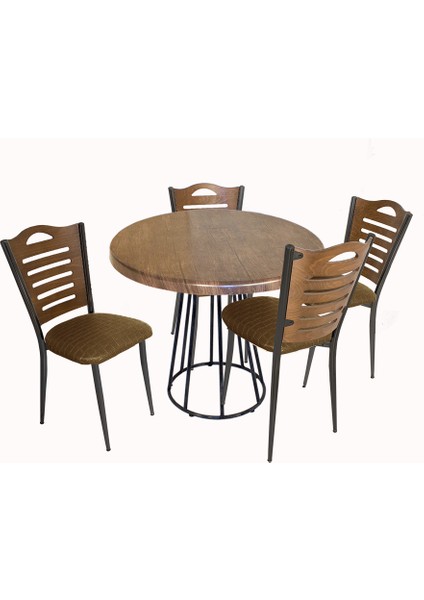 Palermo Werzalit - Merdiven Tip Mutfak Masa Takımı Q80 - Antik Dark Kahve